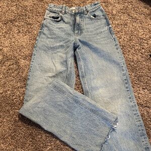 Zara Light Blue Straight Leg Jeans
